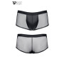 Boxer noir wetlook et mesh - Regnes