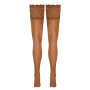 Bas autofixants large jarretière dentelle beige - Cotelli Legwear