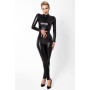 Combinaison intégrale Caged avec anneaux F319 wetlook
