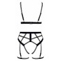 Set lingerie BDSM harnais noir - Cotelli Lingerie