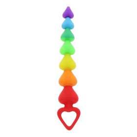 Stimulateur anal Rainbow Heart Beads - Toyjoy
