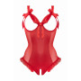 Body wetlook ouvert rouge Mistique - Christine